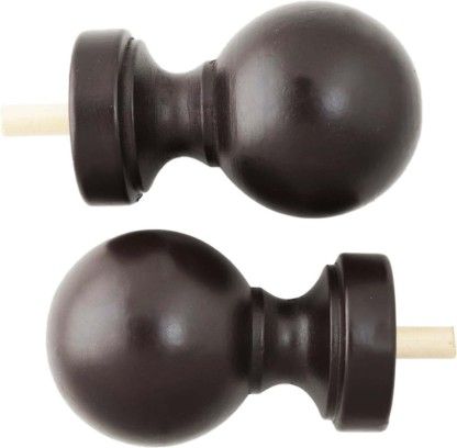 Rufflette Brown Curtain Knobs (15 cm x 4 cm) (Pack of 1)