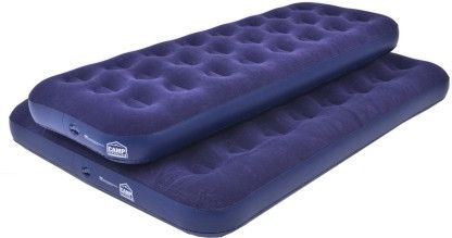 Camp Master Single + Double Airbed Set Leatherette 1 Seater Inflatable Sofa (Colour - Blue, DIY(Do-It-Yourself))