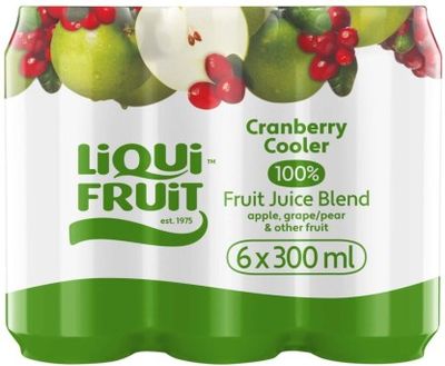 Liqui Fruit Cranberry Cooler 100% Fruit Juice Blend (6 x 300 ml)