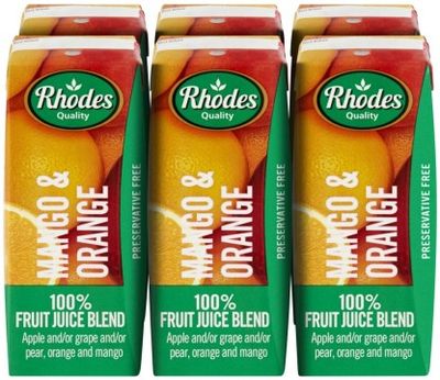 Rhodes Mango & Orange 100% Fruit Juice Blend (6 x 200 ml)