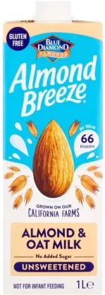 Almond Breeze Alternative Milk - Unsweetened Almond and Oat, Almond and Oat Milk Flavour (6 L)