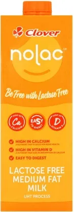 Clover Nolac Lactose Free Medium Fat Milk, Milk Flavour (1 L)