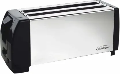 Sunbeam 4-Slice Stainless Steel Toaster 750 W Electric Pop Up Toaster (Black)