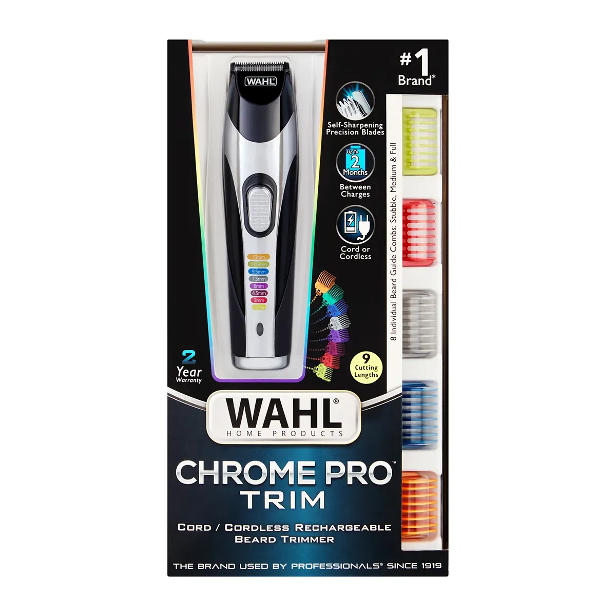 Wahl Chrome Pro Trim 13 Piece Colour Coded Beard Trimmer Kit
