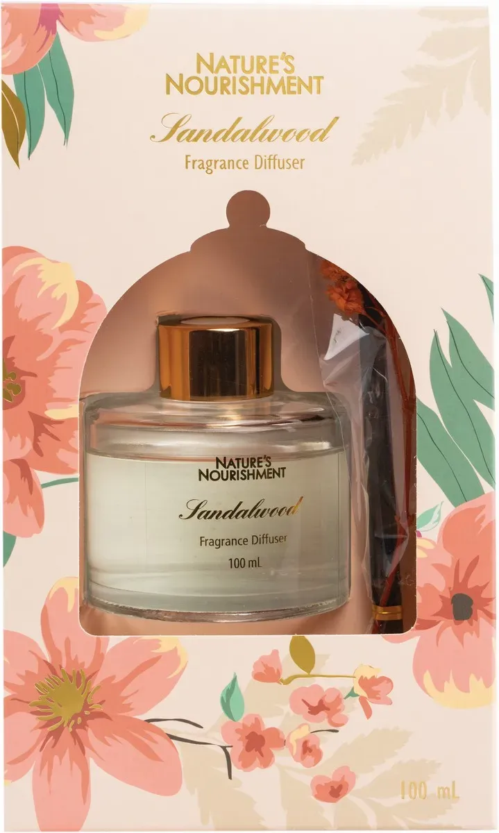 Natures Nourish Fragrance Diffuser With Flower 100ml Sandalwood