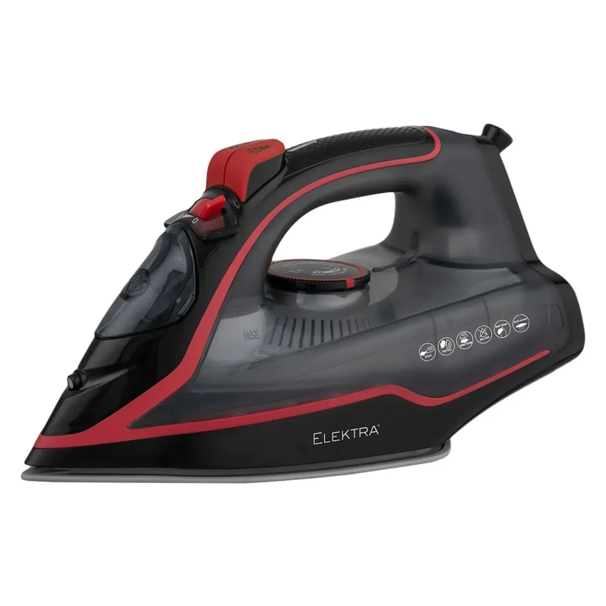 Elektra Ceramic Steam Iron 2600w- BlackRed