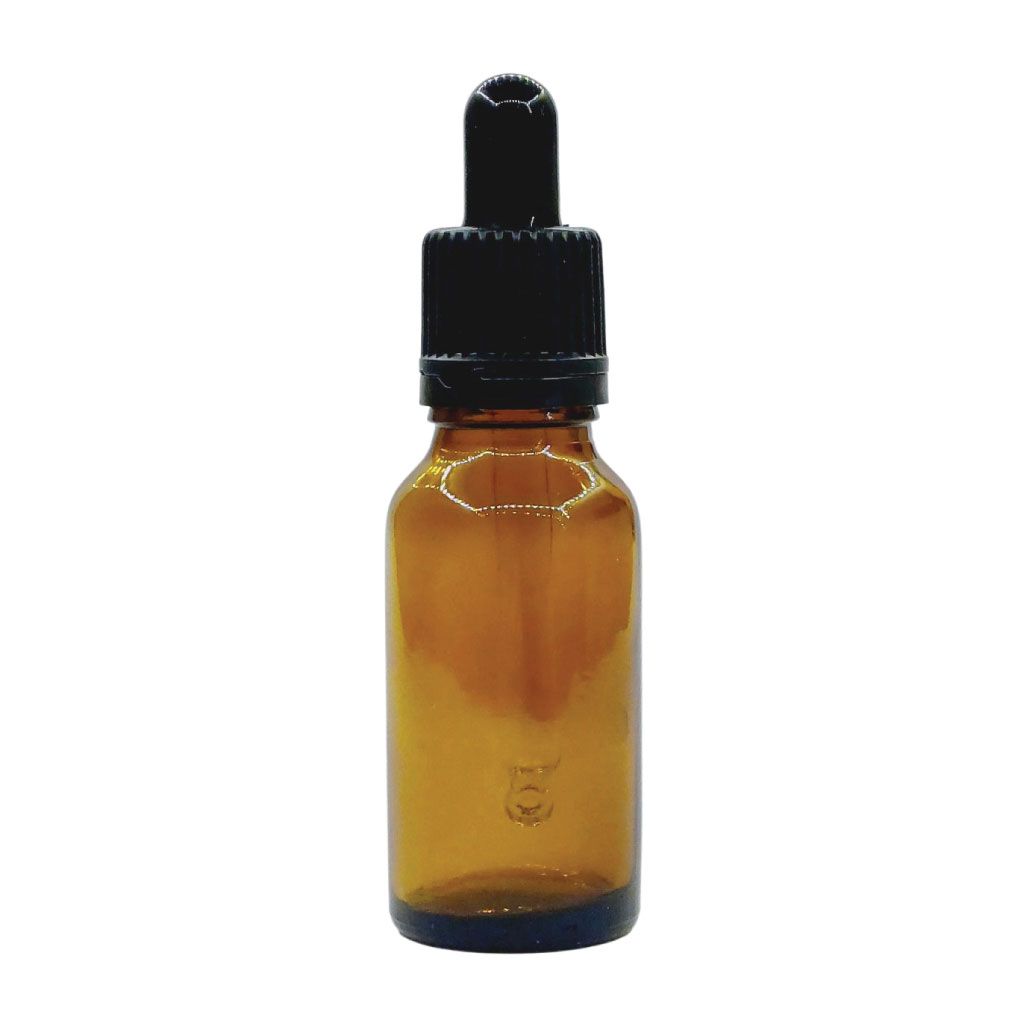20ml Brown Amber Dropper Bottles with Black Glass Pipettes