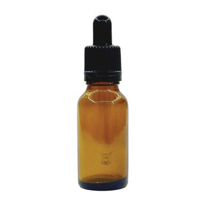20ml Brown Amber Dropper Bottles with Black Glass Pipettes