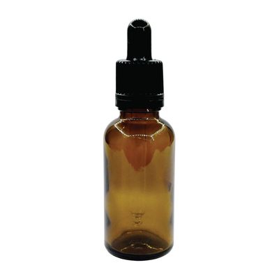 30ml Brown Amber Dropper Bottles with Black Glass Pipettes