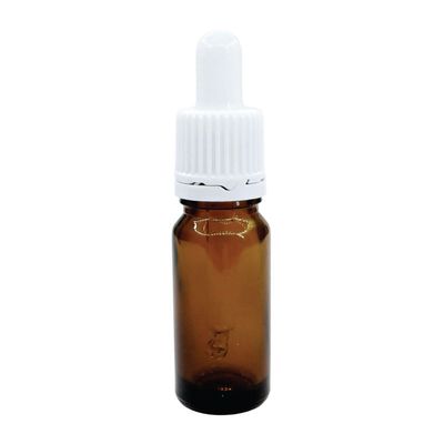 10ml Brown Amber Dropper Bottles with White Glass Pipettes