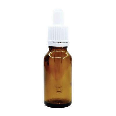 20ml Brown Amber Dropper Bottles with White Glass Pipettes