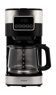Eiger Digital Filter Coffee Machine Coffee Machine  (Black, Silver)