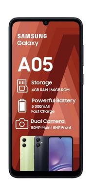 Samsung Galaxy A05 (Black, 64 GB)  (4 GB RAM)