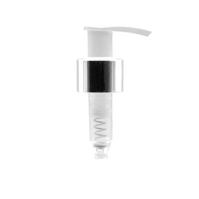 Silver Collar Lotion Pumps (24 mm) - White