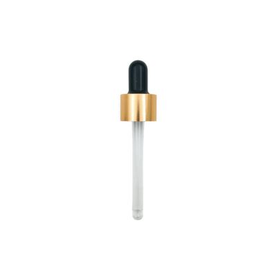 Gold Pipette Dropper (18mm) - Black - For 30ml Glass Bottle