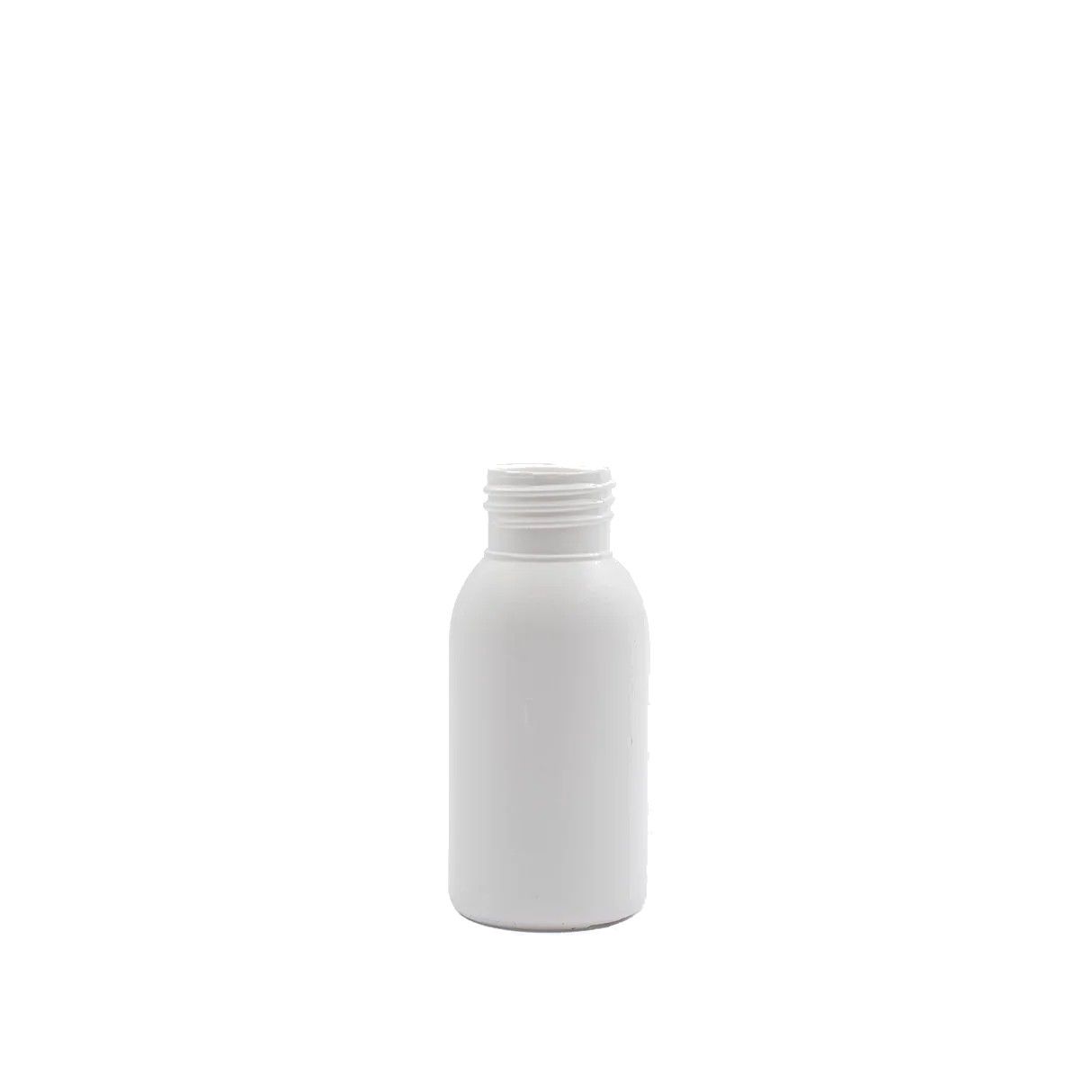 50ml HDPE Boston Bottle (24mm neck) - No Closure - White