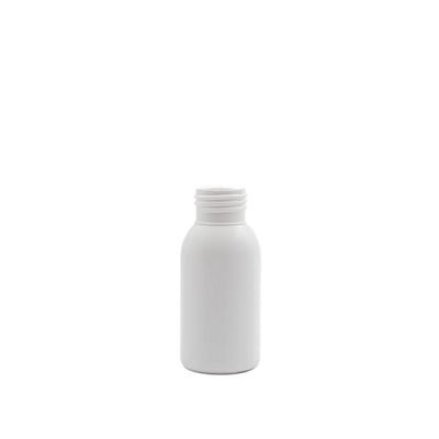 50ml HDPE Boston Bottle (24mm neck) - No Closure - White