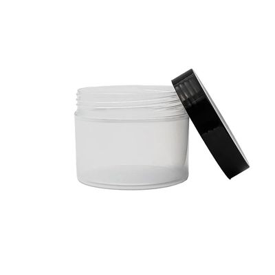 125 g Cosmetic Jar (65 mm neck) - Natural with Black Lid