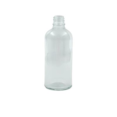 100ml Glass Dropper Bottle (18mm neck) - No Closure - Clear