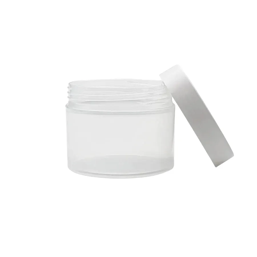 250 g Cosmetic Jar (85 mm neck) - Natural with White Lid 250 g Cosmetic Jar (85 mm neck) - Natural with White Lid
