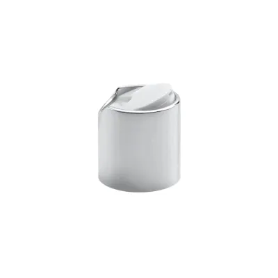 Silver Collar Disc Top Caps (24 mm) - White Silver Collar Disc Top Caps (24 mm) - White