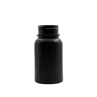 125ml HDPE Tablet Container (38mm neck) - No Closure - Black