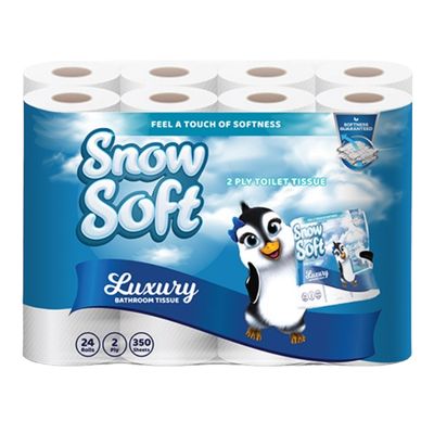24 Pack SnowSoft Toilet Paper 2 Ply (24 X 350 Sheets) 24 Pack SnowSoft Toilet Paper 2 Ply (24 X 350 Sheets)