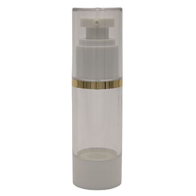 Airless Lotion Bottle 30ml Natural with Gold Ring