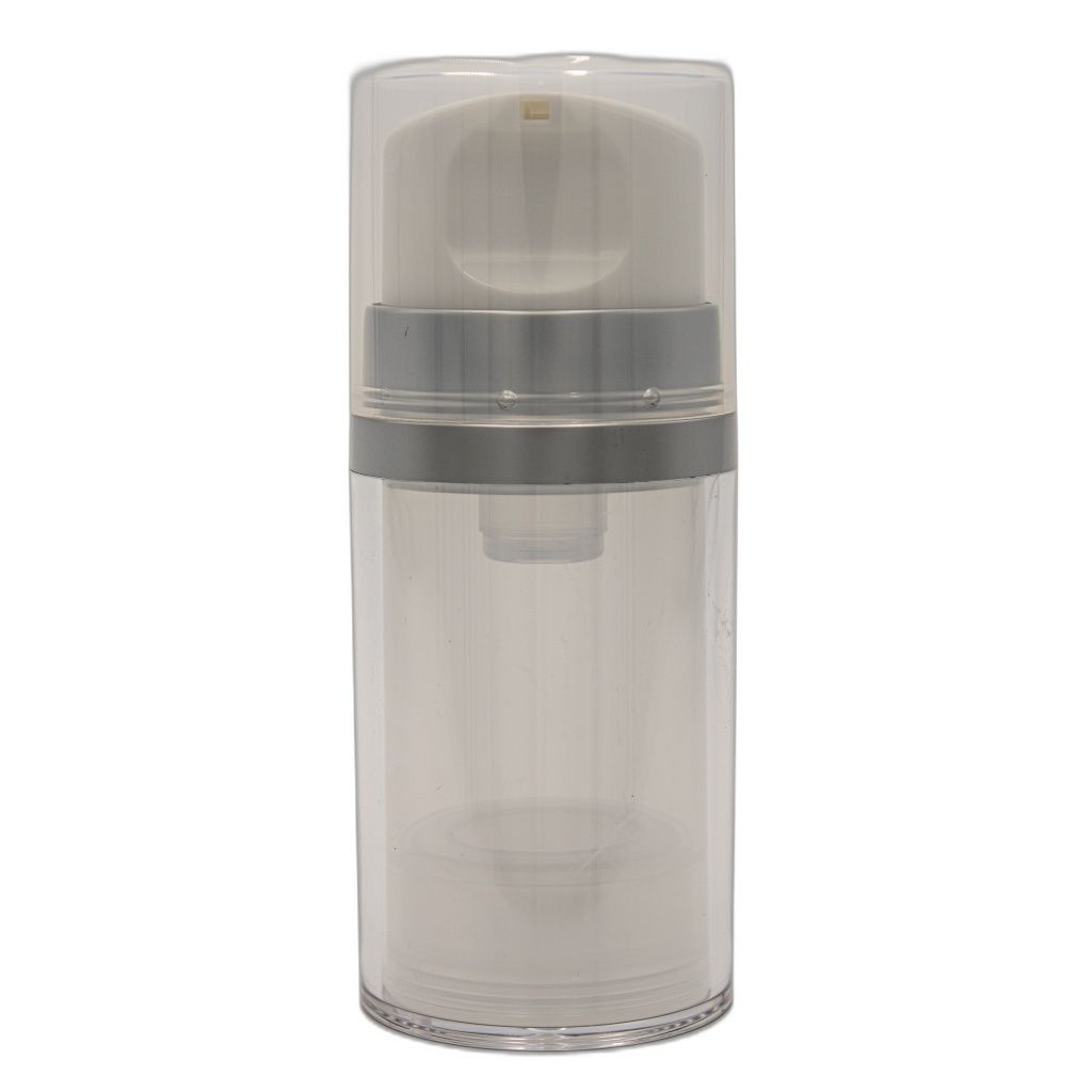 Airless Lotion Squat Bottle 50ml Natural with Silver Ring Airless Lotion Squat Bottle 50ml Natural with Silver Ring