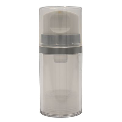 Airless Lotion Squat Bottle 50ml Natural with Silver Ring Airless Lotion Squat Bottle 50ml Natural with Silver Ring