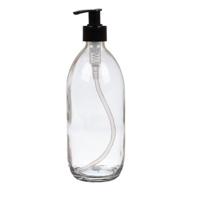 500ml Clear Glass Bottles with Lotion Dispenser Pump