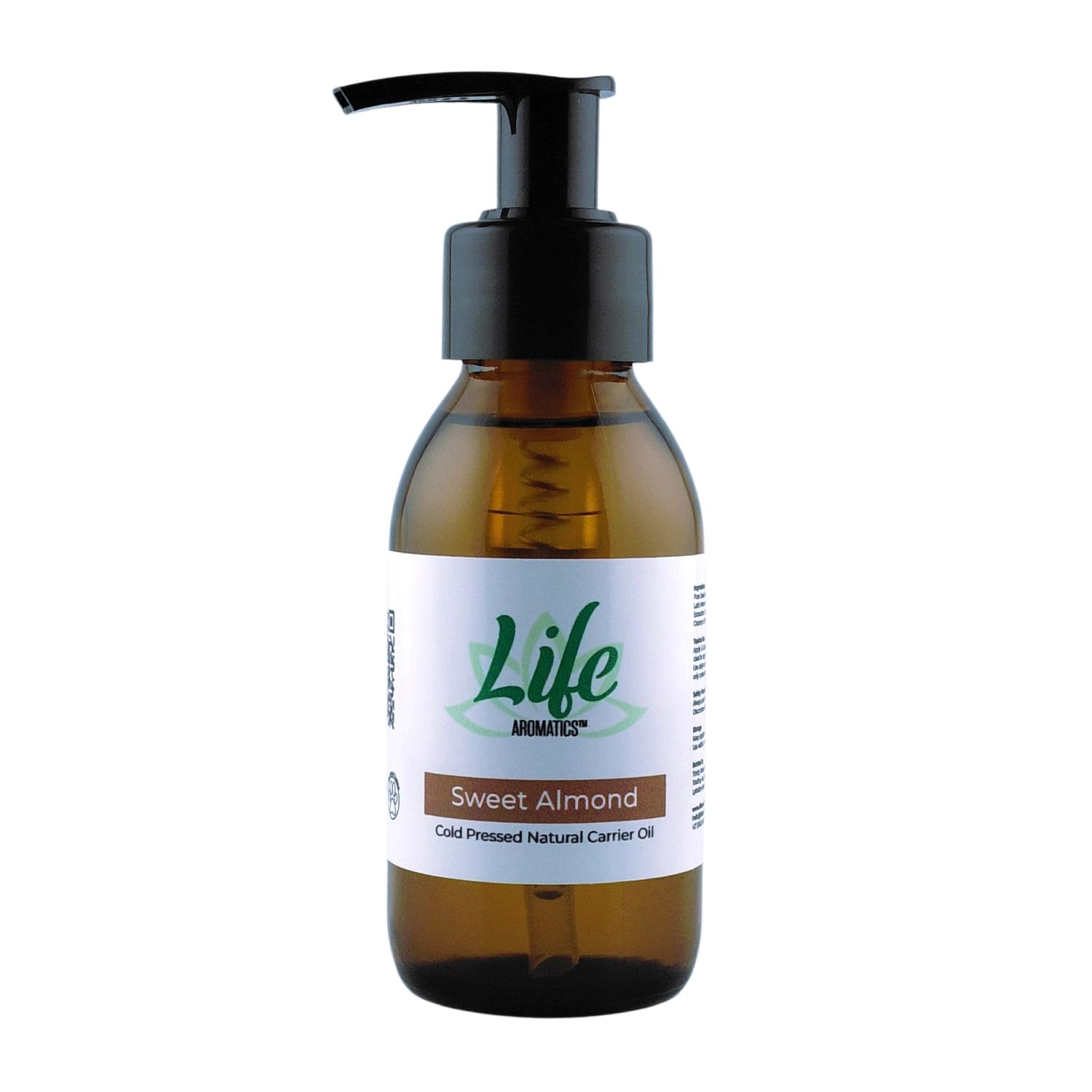 Sweet Almond Oil with Lotion Pump (Organic and Cold Pressed), Size: 50ml
