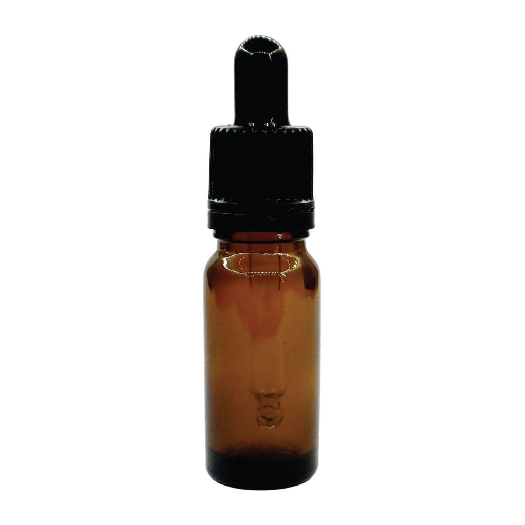 10ml Brown Amber Dropper Bottles with Black Glass Pipettes