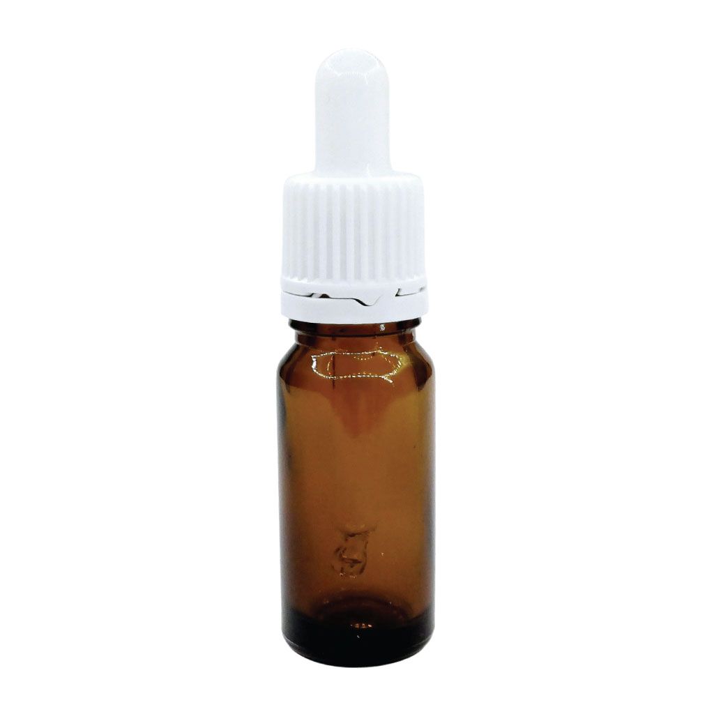 10ml Brown Amber Dropper Bottles with White Glass Pipettes