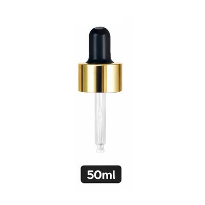 Gold Pipette Dropper (18mm) - Black - For 50ml Glass Bottle