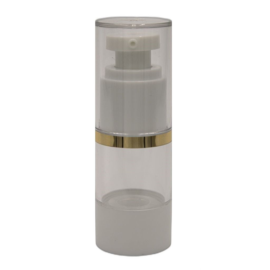 Airless Lotion Bottle 15ml Natural with Gold Ring