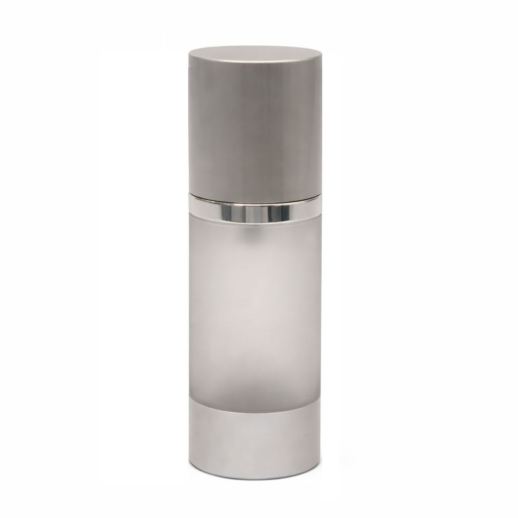Airless Lotion Bottle 30ml Frosted with Silver Ring