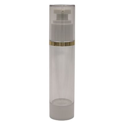 Airless Lotion Bottle 50ml Natural with Gold Ring Airless Lotion Bottle 50ml Natural with Gold Ring