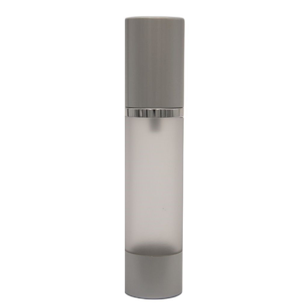 Airless Lotion Bottle 50ml Frosted with Silver Ring Airless Lotion Bottle 50ml Frosted with Silver Ring