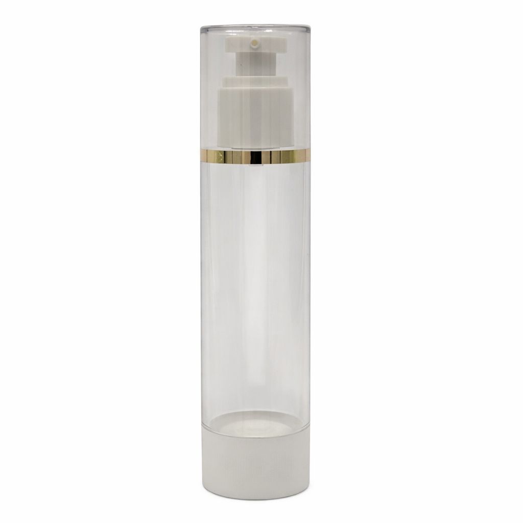 Airless Lotion Bottle 100ml Natural with Gold Ring