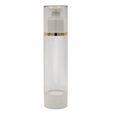 Airless Lotion Bottle 100ml Natural with Gold Ring Airless Lotion Bottle 100ml Natural with Gold Ring