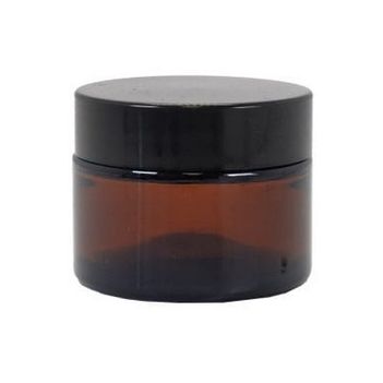 50ml Glass Amber Jar Complete With Cap & Shive