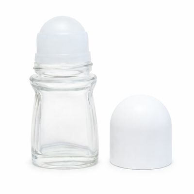 50ml Glass Roll-On Bottle with White Cap