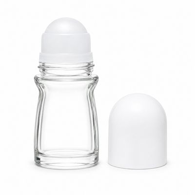 50ml Glass Roll-On Bottle with White Cap