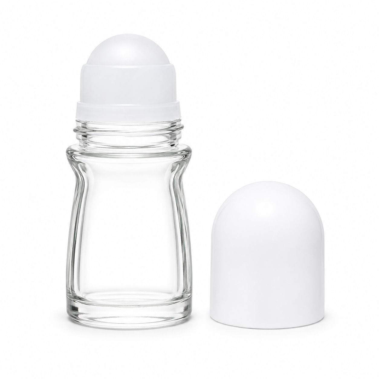 50ml Glass Roll-On Bottle with White Cap