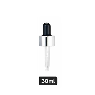 Silver Pipette Dropper (18mm) - Black - For 30ml Glass Bottle Silver Pipette Dropper (18mm) - Black - For 30ml Glass Bottle
