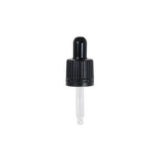 Pipette Dropper Cap (18 mm) - For 10ml Glass Bottle - Black Pipette Dropper Cap (18 mm) - For 10ml Glass Bottle - Black