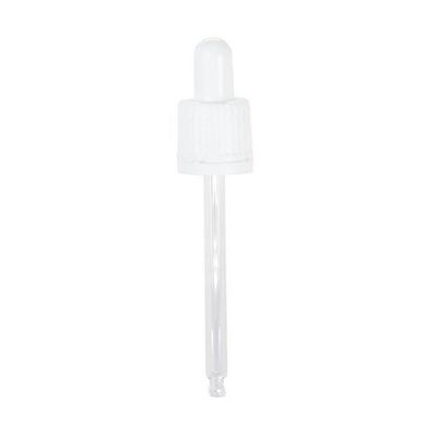 Pipette Dropper Cap (18 mm) - For 100ml  Glass Bottle - White