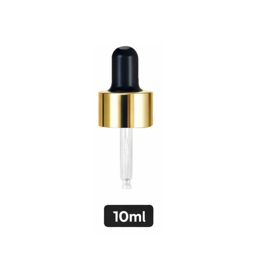 Gold Pipette Dropper (18mm) - Black - For 10ml Glass Bottle Gold Pipette Dropper (18mm) - Black - For 10ml Glass Bottle