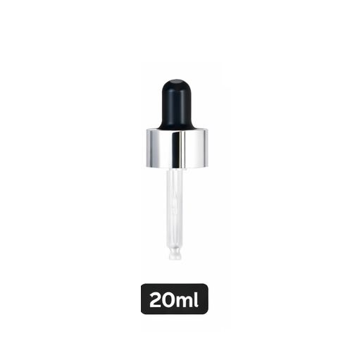 Silver Pipette Dropper (18mm) - Black - For 20ml Glass Bottle Silver Pipette Dropper (18mm) - Black - For 20ml Glass Bottle
